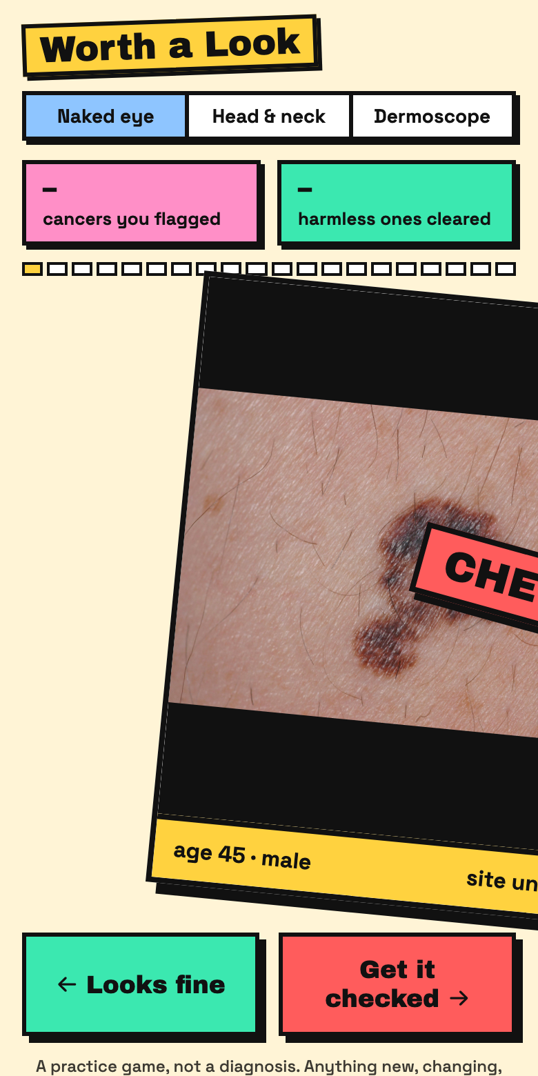 The card being dragged right, with a red CHECK stamp.